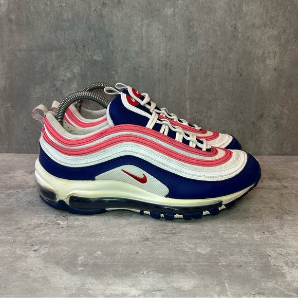 Nike Air Max 97 Sneakers CW5856-100 Womens sz 8.5 - blue/red - Picture 1 of 6